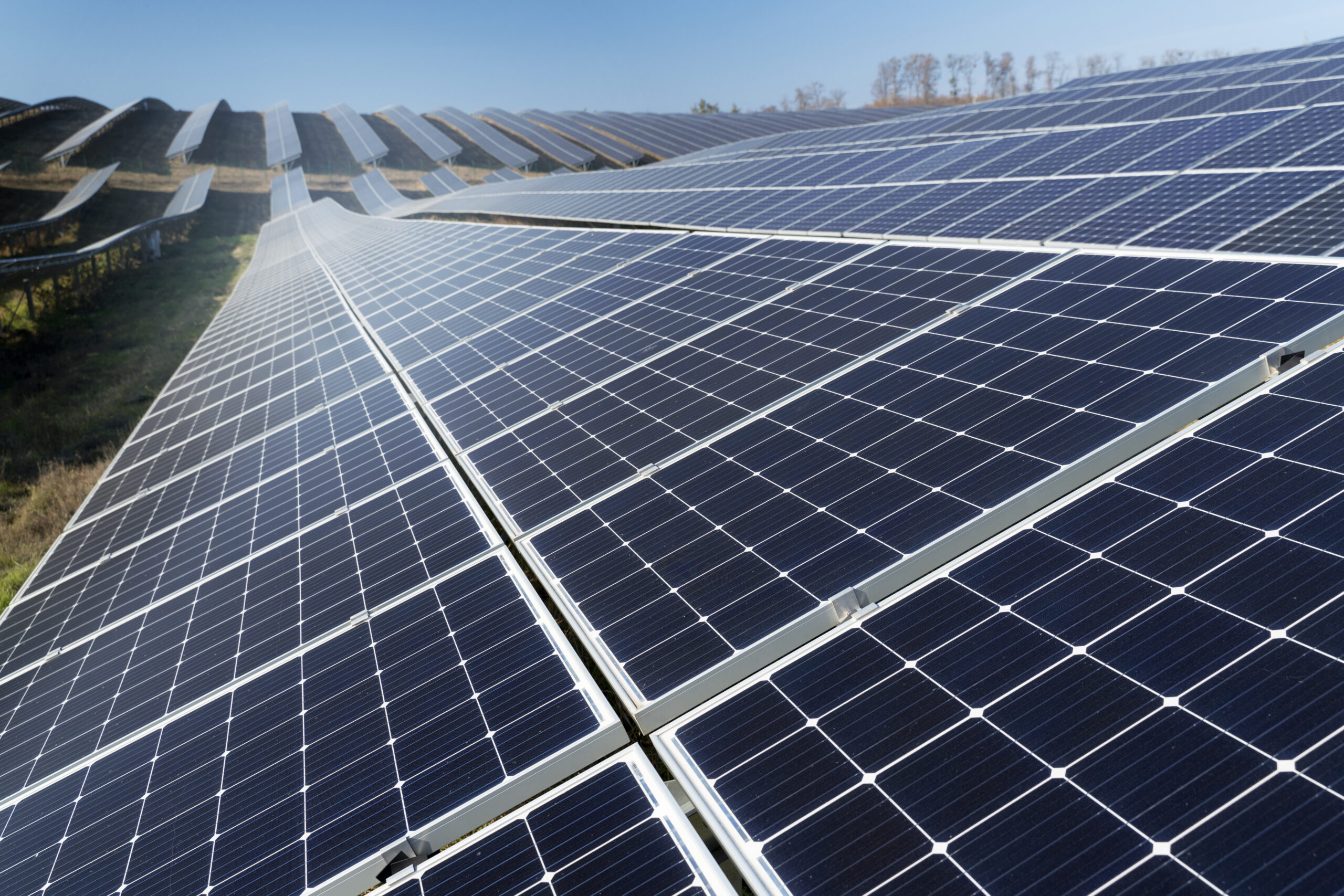 A larger solar panel system on a property