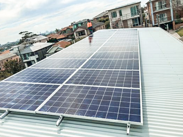 Residential solar panel system positioned for optimal sunlight exposure and improved energy efficiency