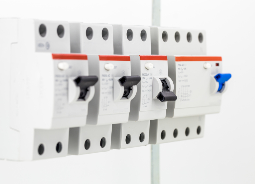 Standard household wiring layout showing cables, junction box, and connections