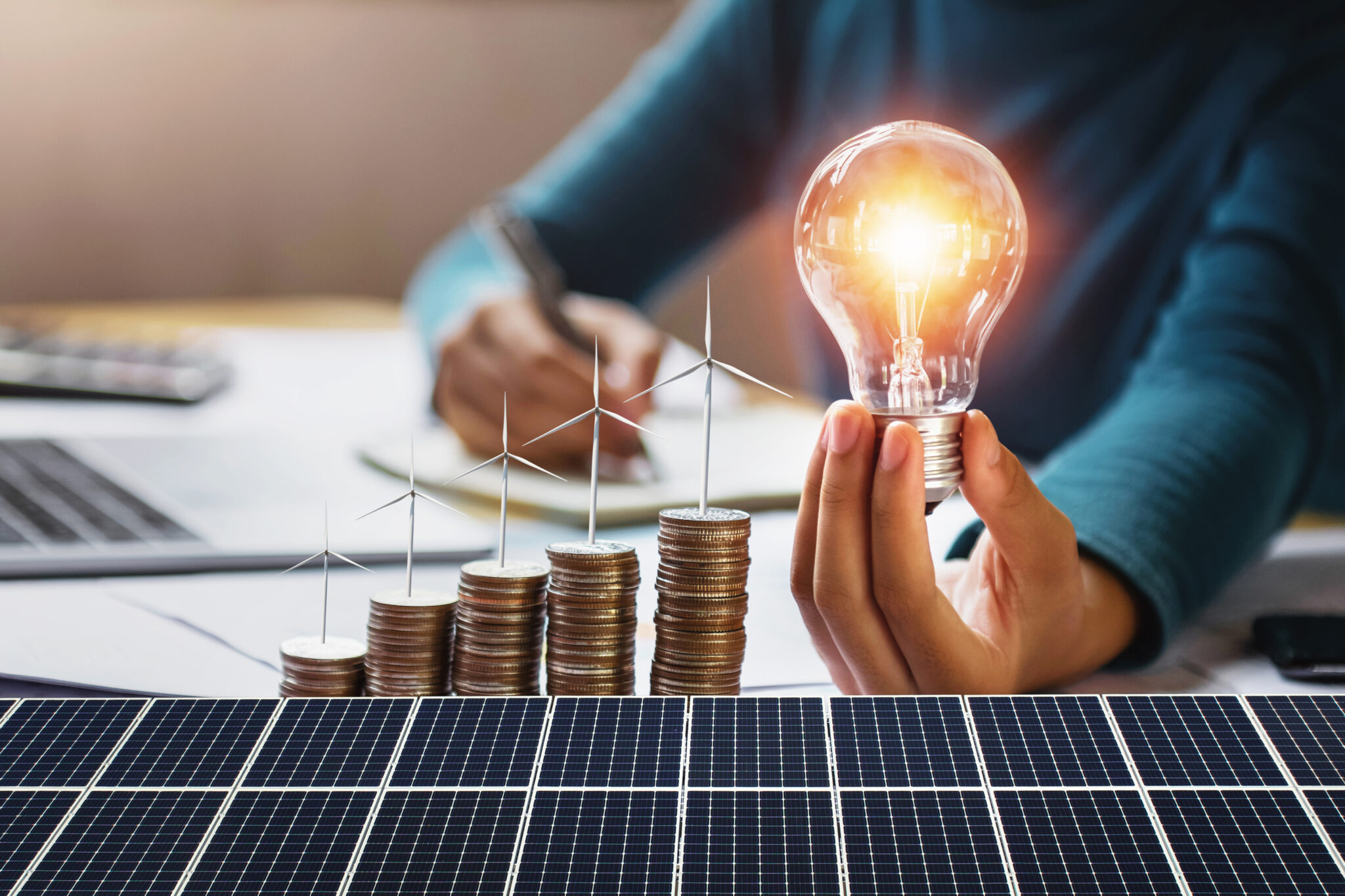 Solar power reducing household energy costs and saving money