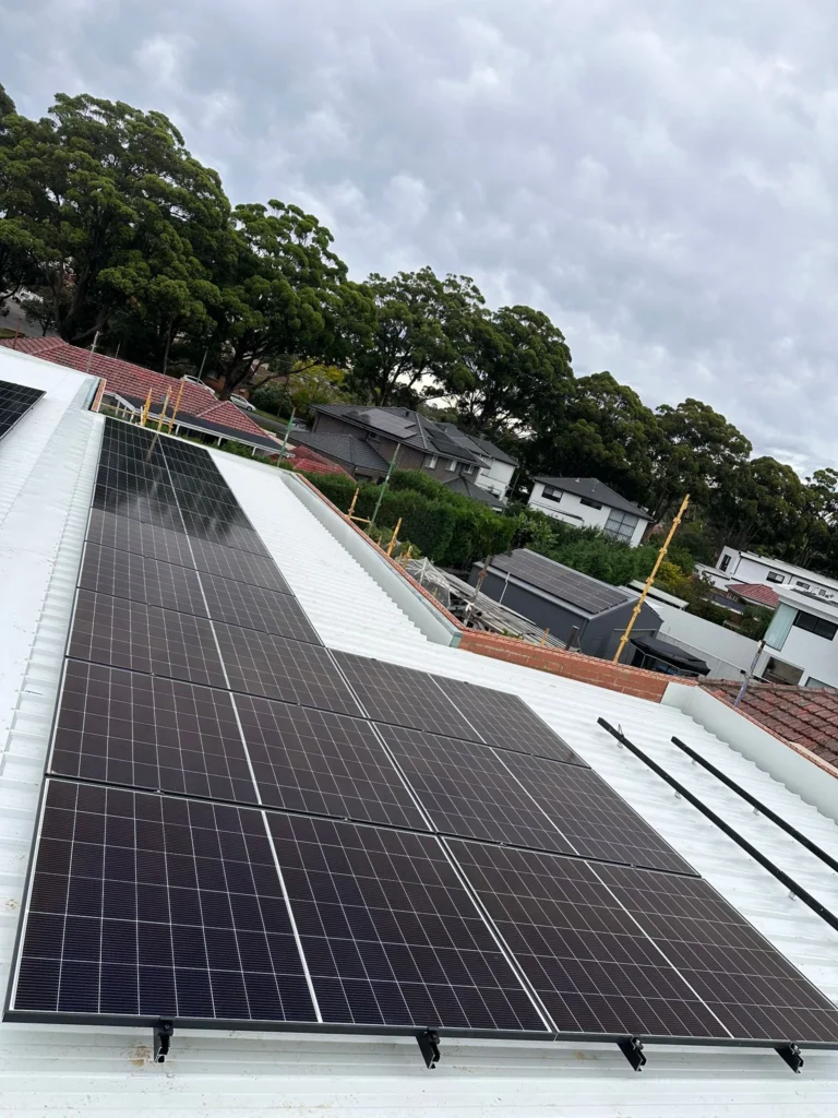 Solar panels installed on a roof in Sydney for efficient energy solutions.
